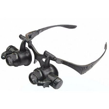 Büro Ev Ofis Hediyesi için 25X 4LENS 2LED Işıklı Büyüteç Gözlük Model Eller Serbest Çalışma Büyüteci