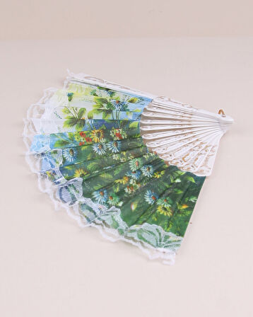 Büro Ev Ofis İnsanı için Serinletici Aksesuar Aparat Plastik Yapım Desenli El Yelpazesi