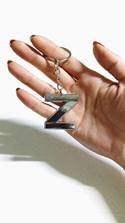 Büro Ev Ofis Hediyesi için Z-HARF Plastik Krom Kaplama Plastik Çanta Süsü Anahtarlık