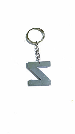 Büro Ev Ofis Hediyesi için Z-HARF Plastik Krom Kaplama Plastik Çanta Süsü Anahtarlık