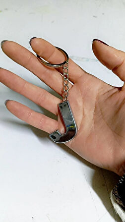 Büro Ev Ofis Hediyesi için J-HARF Plastik Krom Kaplama Plastik Çanta Süsü Anahtarlık