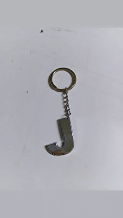 Büro Ev Ofis Hediyesi için J-HARF Plastik Krom Kaplama Plastik Çanta Süsü Anahtarlık