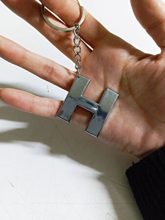 Büro Ev Ofis Hediyesi için H-HARF Plastik Krom Kaplama Plastik Çanta Süsü Anahtarlık