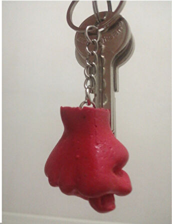 Büro Ev Ofis Hediyesi için Kiremit Renk Sevimli Muzip Nah Espirili Anahtarlık