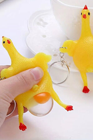 Büro Ev Ofis Hediyesi için Yumurtlayan Tavuk Çanta Süsü Stres topu Anahtarlık