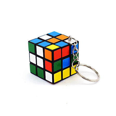 Büro Ev Ofis Hediyesi için Nostaljik Zeka Küpü Mini Rubik Tasarımlı Anahtarlık