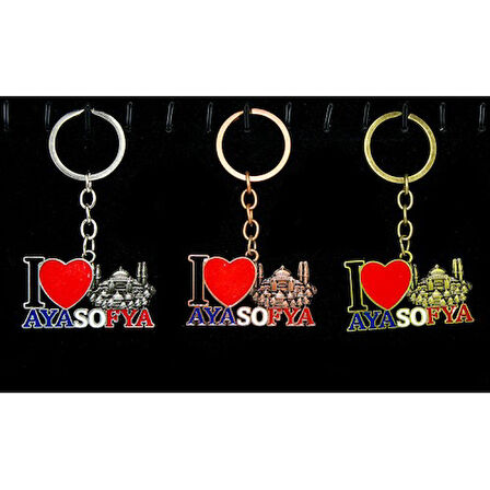 Büro Ev Ofis Hediyesi için İstanbul Hatırası Metal Ayasofya Aşkı Anahtarlık