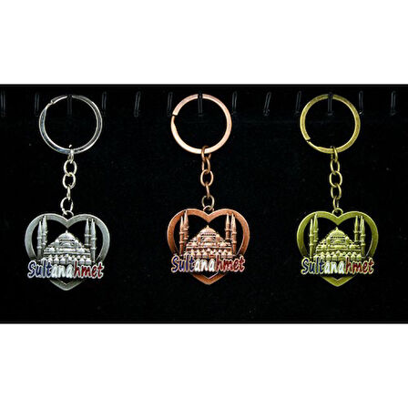 Büro Ev Ofis Hediyesi için İstanbul Hatırası Kalp Metal Tasarım Sultanahmet Anahtarlık