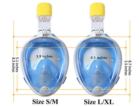 Büro Ev Ofis Yazlık için S/M Antisis Sızıntı Yapmaz Dalış Yüz Maske Şnorkeri