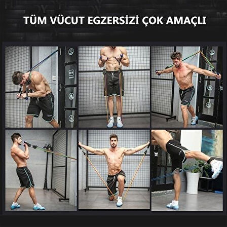 Büro Ev Ofis Yazlık Spor Egzersizi için 11PARÇA Lateks Bandı Çekme Halatı Seti