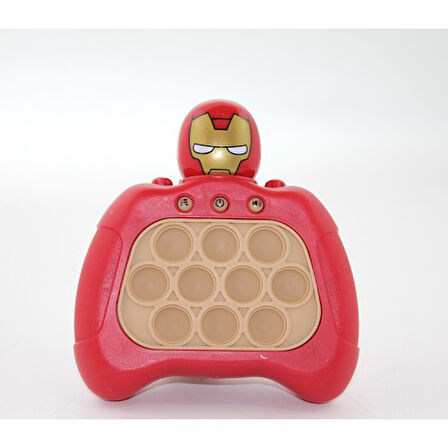 Büro Ev Ofis Çocuk Hediyesi için Işıklı Müzikli Iron Man PopIt Oyuncak