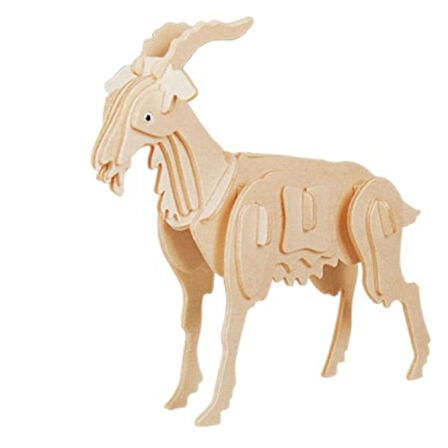 Büro Ev Ofis Çocuk Hediyesi için Zeka Oyunu 3D Ahşap Yapım Keçi Model Puzzle