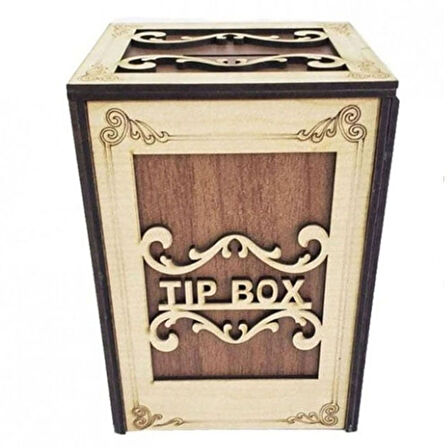 Büro Ev Ofis Çocuk Hediyesi için Tasarruf Eğitici Ahşap Tip Box Kutulu Kumbara