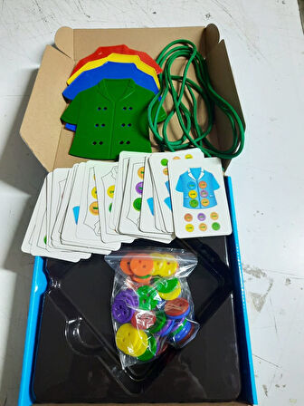 Büro Ev Ofis Oyuncak Hediyesi için Eğitici Düğme İlikleme Aktivite Eğlence Oyunu