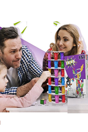 Büro Ev Ofis Oyuncak Hediyesi için Eğitici Şanslı Penguen Kulesi Denge Aktivite Oyunu