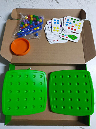 Büro Ev Ofis Oyuncak Hediyesi için Eğitici Mini Boncuklar Dizme Kutu Aktivite Oyunu