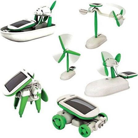 Büro Ev Ofis Oyuncak Hediyesi için 6MOD Solar Güneş Enerjili Robot Oluştur Oyun Seti