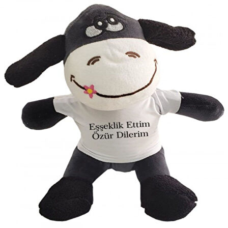 Büro Ev Ofis Oyuncak Hediyesi için Peluş Eşeklik Ettim Espirili Tişörtlü Eşekcik