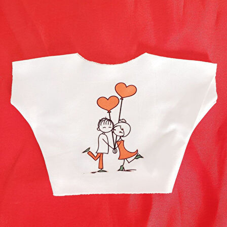 Büro Ev Ofis Oyuncak Hediyesi için Kumaş Mutlu Çift Tema Baskılı Tişört