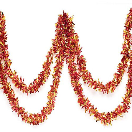 Büro Ev Ofis Etkinik Süsleri için Golden Kırmızı Garland Çift Renk Sim Süs