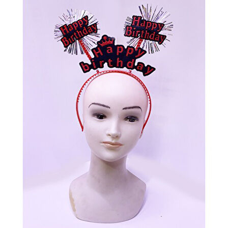 Büro Ev Ofis Etkinlik Gösteri Doğum Günü Kostüm Tacı için Kırmızı Happy Birthday Neon Taç