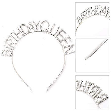 Büro Ev Ofis Etkinlik Gösteri Kraliçe Kostüm Tacı için Birthday Queen Yazılı Taç
