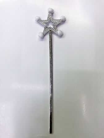 Büro Ev Ofis Etkinlik Gösteri Peri Kostümü için Tekli Beyaz Ponponlu Yıldız Değnek Sopa Asa