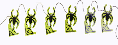 Büro Ev Ofis Etkinlik Korku Dekoru için 2MT Örümcek Motif Asmalı Flama Banner Afiş