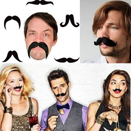 Büro Ev Ofis Etkinlik Gösteri Kostüm Bıyığı için Mustache Takma Bıyık