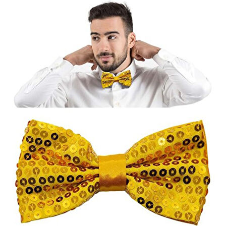 Büro Ev Ofis Etkinlik Gösteri Kostüm Papyonu için Golden Payetli Pullu Papyon