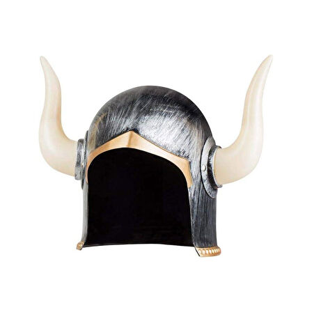 Büro Ev Ofis Etkinlik Gösteri Kostüm Miğferi için Antik Desen Silver Mega Boynuzlu Viking Kaskı