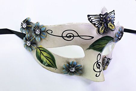Büro Ev Ofis Gösteri Venedik Kostüm Maskesi için 10x18CM Siyah Kelebek Çiçek İşli Maske
