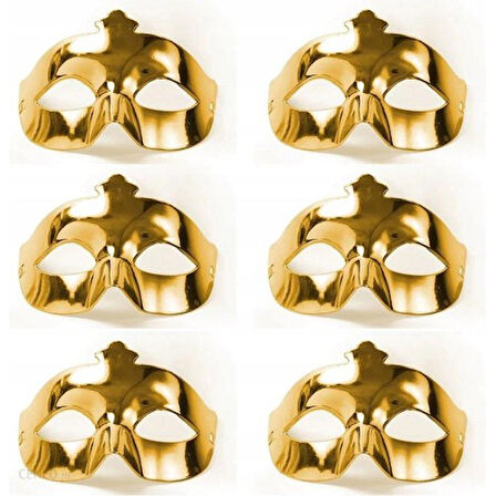 Büro Ev Ofis Etkinlik Gösteri Balo Kostümü için Altın Metalize Düz Maske