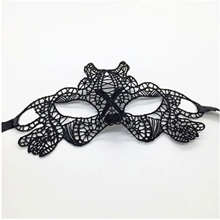 Büro Ev Ofis Gösteri Balo Kostüm Maskesi için Siyah Dantel Kesim İşli Maske