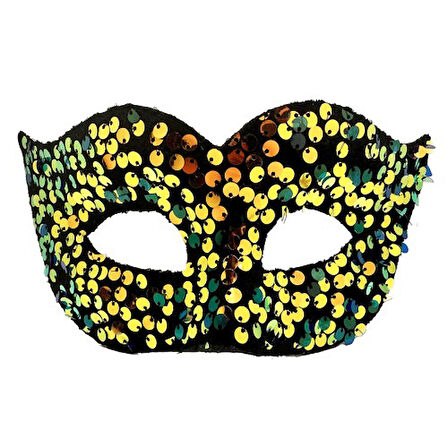 Büro Ev Ofis Etkinlik Gösteri Balo Kostüm Maskesi için Golden Pul Payet İşli Maske