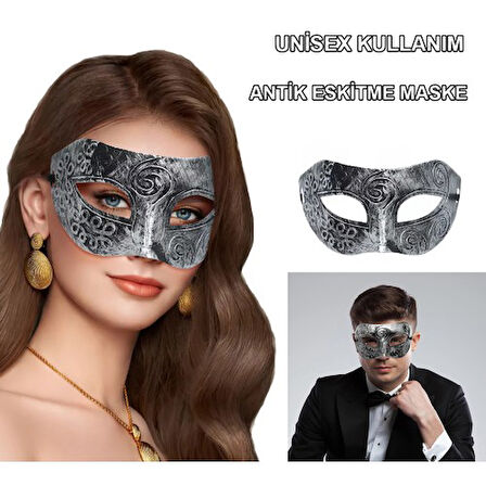 Büro Ev Ofis Etkinlik Gösteri Balo Kostümü için Silver Antik Tarz Maske