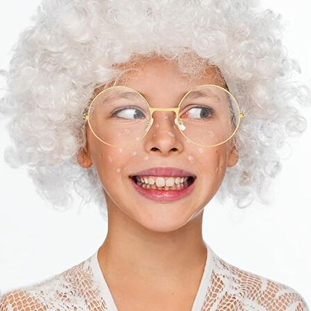 Büro Ev Ofis Gösteri Lennon Kostümü için Golden Yuvarlak Çerçeve Şeffaf Gözlük