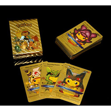 Büro Ev Ofis Etkinlik Partisi için Golden Kart Pokemon Oyun Destesi
