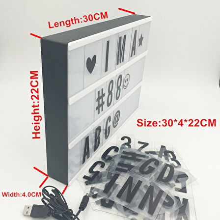Büro Ev Ofis Hediyesi için Harflerle Işıklı Mesaj Veren Light Box Led Pano