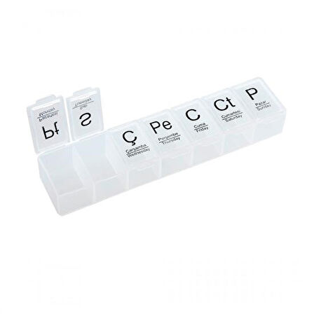 Büro Ev Ofis Mutfağı için 7BÖLME Haftalık Günlük Plan İlaç Saklama Kutusu