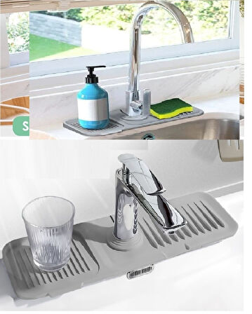 Büro Ev Ofis Mutfağı için Lavabo Kenarı Düzenleyici Kaydırmaz Taban Organizer Matı