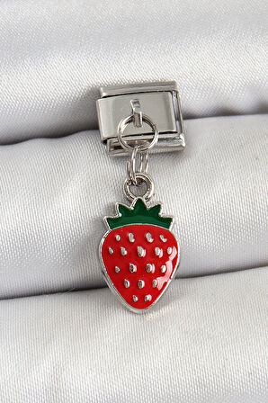 Zarif Kadın için Silver Çelik Sallantı Çilek Bakla Bileklik