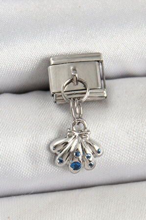 Zarif Kadın için Silver Çelik Sallantı Fiyonklu Buket Bakla Bileklik