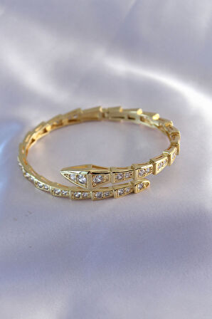 Zarif Kadın için Golden Prestij Yılan Kelepçe Bileklik