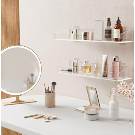 Büro Ev Ofis Yazlık Düzeni için İkili Şık Minimal Stil Şeffaf Duvar Rafı