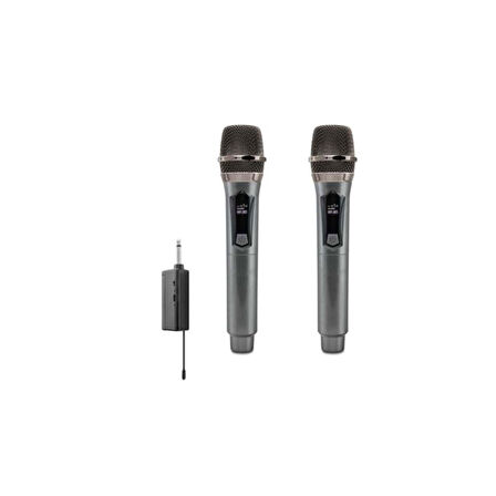 Büro Ev Ofis Ses Sistemi için Siyah 6,5MM Kablosuz Çiftli Toplantı Sunum Mikrofon Seti