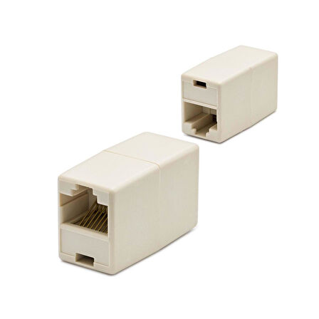 Büro Ev Ofis Güvenlik Sistemi için Krem Renk RJ45 To RJ45 Uzatma Adaptör