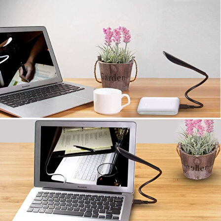 Büro Ev Ofis Hediyesi için 14LED 3MOD Ledli USB Girişli Siyah Dokunmatik Masa Lambası