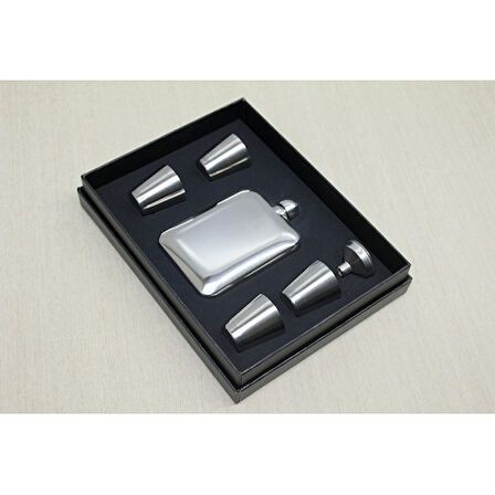 Büro Ev Ofis Hediyesi için Çelik 4 Shot Bardaklı Matara Prestij Seti