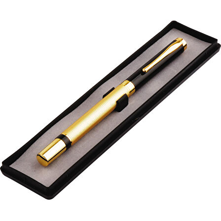 Büro Ev Ofis Hediyesi için Kutulu Golden Siyah Metal Roller Kalem